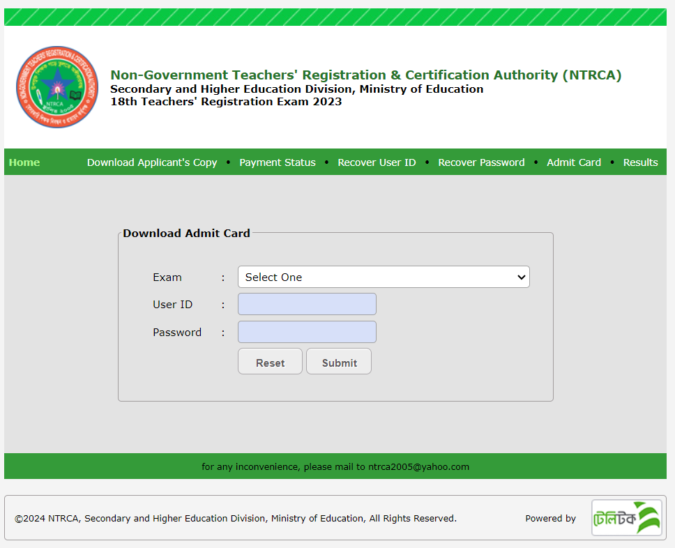 Non-Government Teachers' Registration & Certificatuion Authority